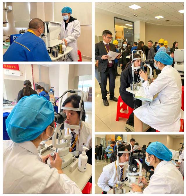 醫務人員和藹可親,耐心地對每個員工進行檢查。